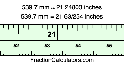 539.7 mm in inches