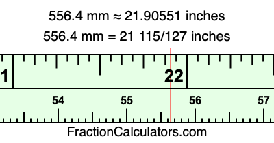 556.4 mm in inches