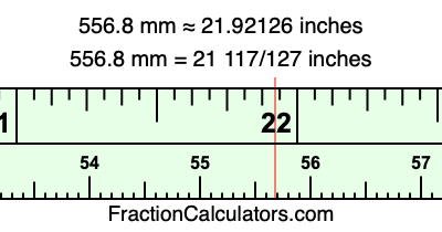 556.8 mm in inches