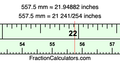 557.5 mm in inches