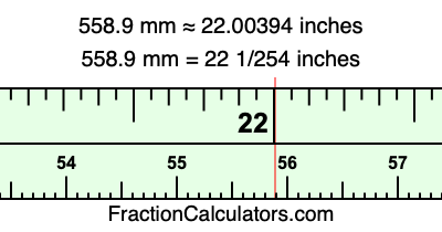 558.9 mm in inches