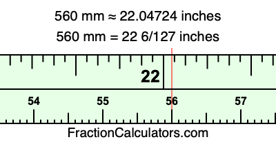 560 mm in inches