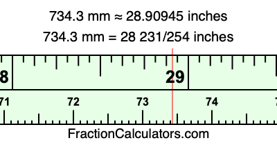 734.3 mm in inches