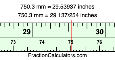750.3 mm in inches