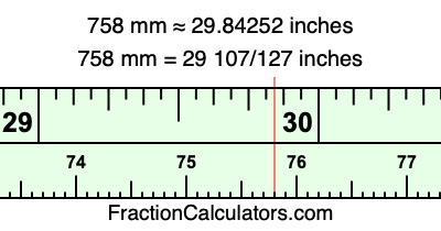758 mm in inches