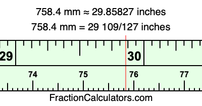 758.4 mm in inches