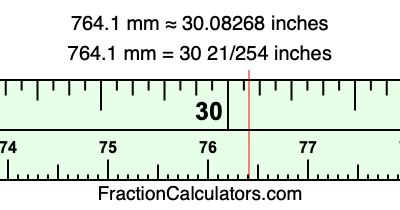 764.1 mm in inches