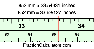 852 mm in inches