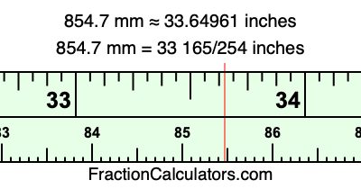 854.7 mm in inches