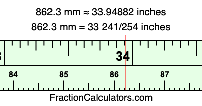 862.3 mm in inches
