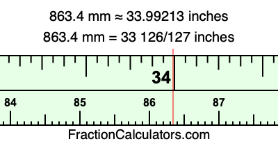863.4 mm in inches