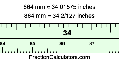 864 mm in inches