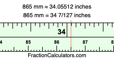 865 mm in inches