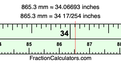 865.3 mm in inches