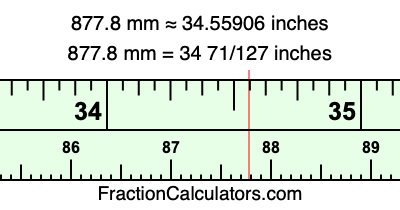 877.8 mm in inches
