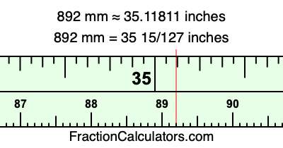 892 mm in inches