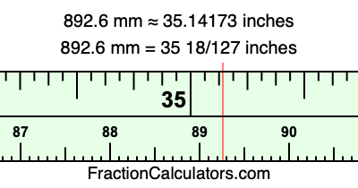 892.6 mm in inches