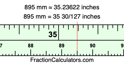 895 mm in inches