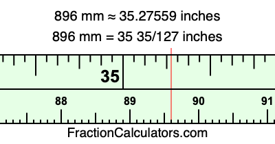 896 mm in inches