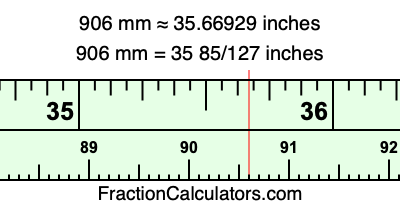 906 mm in inches