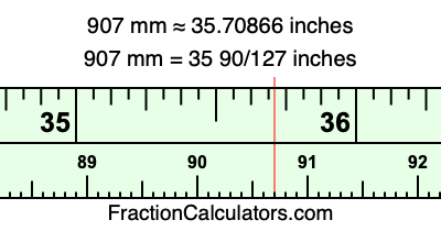 907 mm in inches