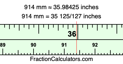 914 mm in inches
