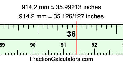 914.2 mm in inches