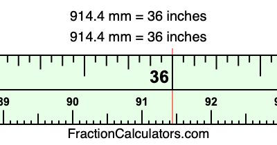 914.4 mm in inches