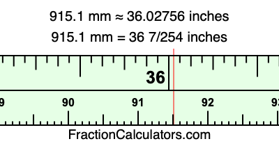 915.1 mm in inches