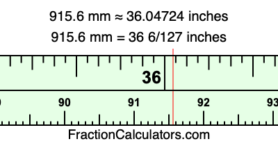 915.6 mm in inches
