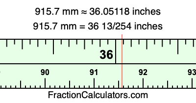 915.7 mm in inches