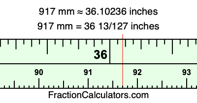 917 mm in inches