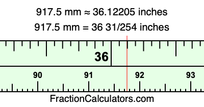 917.5 mm in inches