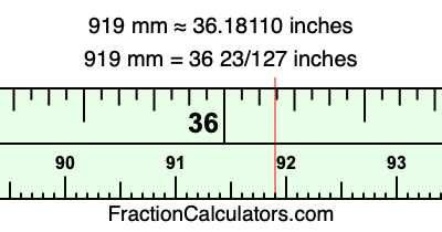 919 mm in inches