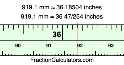 919.1 mm in inches