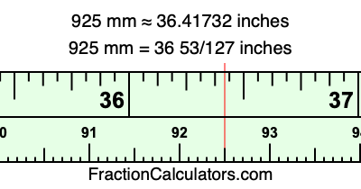 925 mm in inches