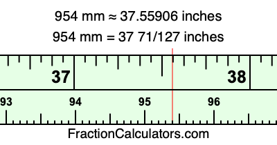 954 mm in inches