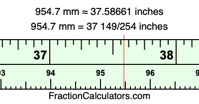 954.7 mm in inches