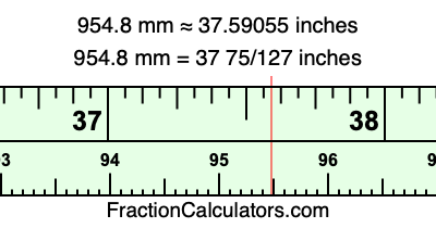 954.8 mm in inches