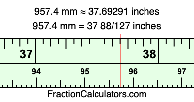 957.4 mm in inches