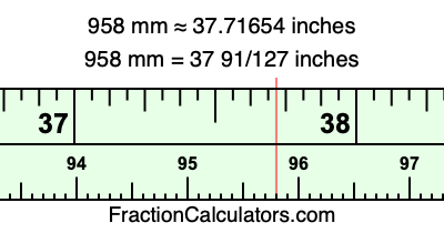 958 mm in inches
