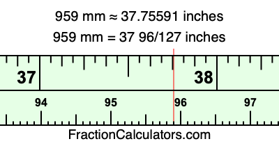959 mm in inches
