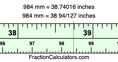 984 mm in inches