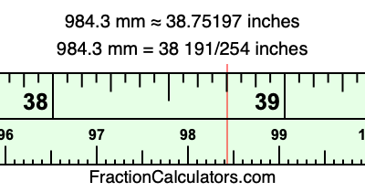 984.3 mm in inches