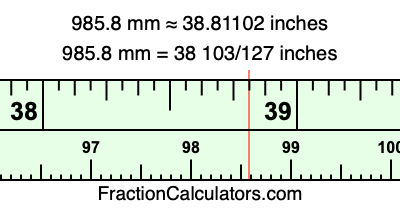 985.8 mm in inches