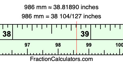 986 mm in inches