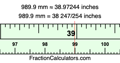 989.9 mm in inches