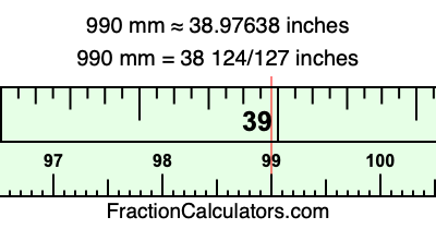 990 mm in inches