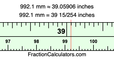 992.1 mm in inches
