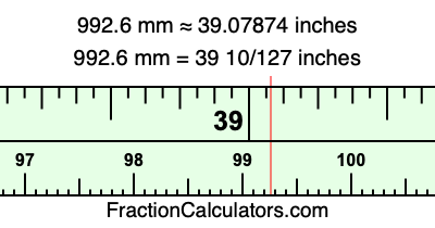 992.6 mm in inches